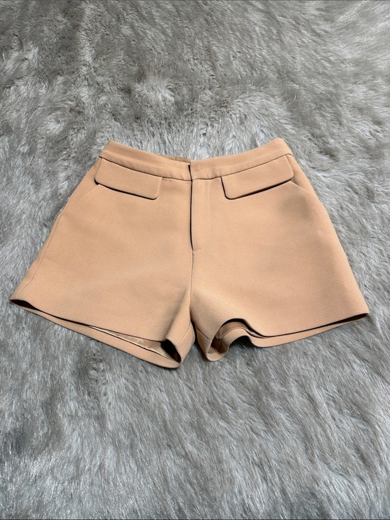 asvicllection Pants - High-Rise Tailored Tan Women’s Shorts